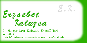 erzsebet kaluzsa business card